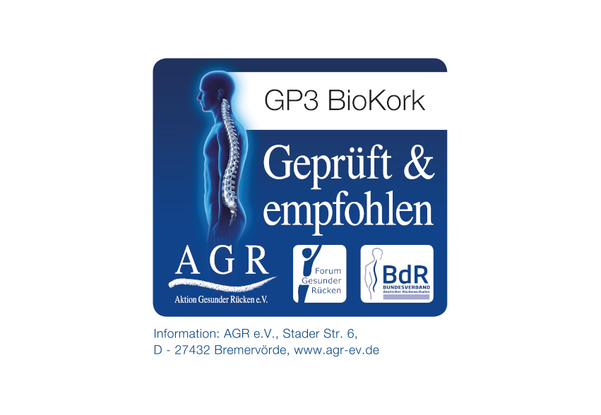 Ergon GP3 BioKork: Geprüft & empfohlen von „Aktion Gesunder Rücken e.V.“.